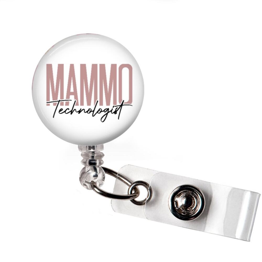 Badge Reel Mammo Tech Mammography Technologist Retractable ID Name Holder